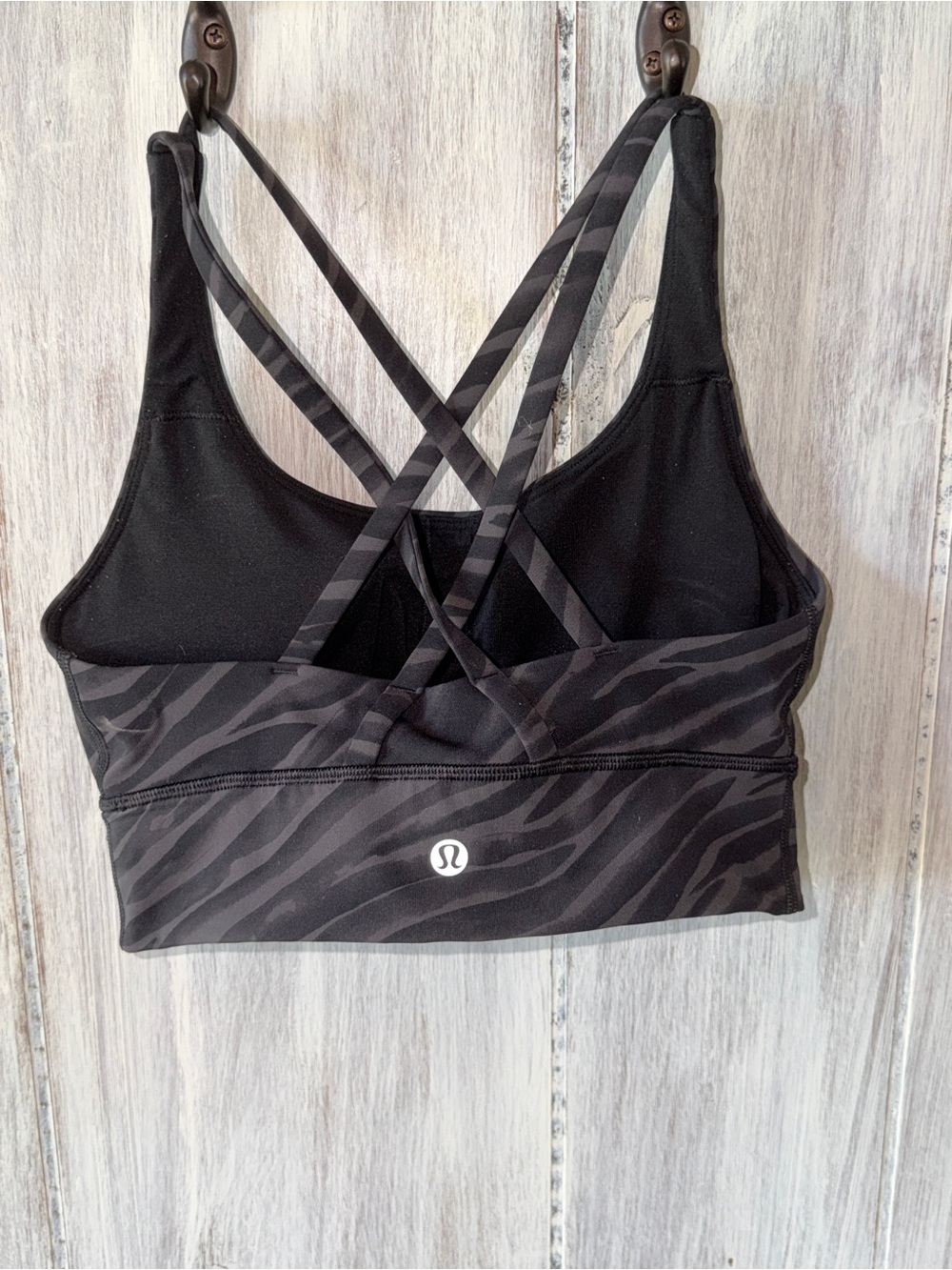 lululemon athletica Black Zebra-Print Strappy Sports Bra